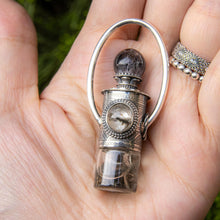 Load image into Gallery viewer, Rollerball Necklace Series - Black Super Seven with Silver Rutilated Quartz