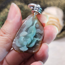 Load image into Gallery viewer, 1055 綠翡紅翡半山水S925純銀吊墜
