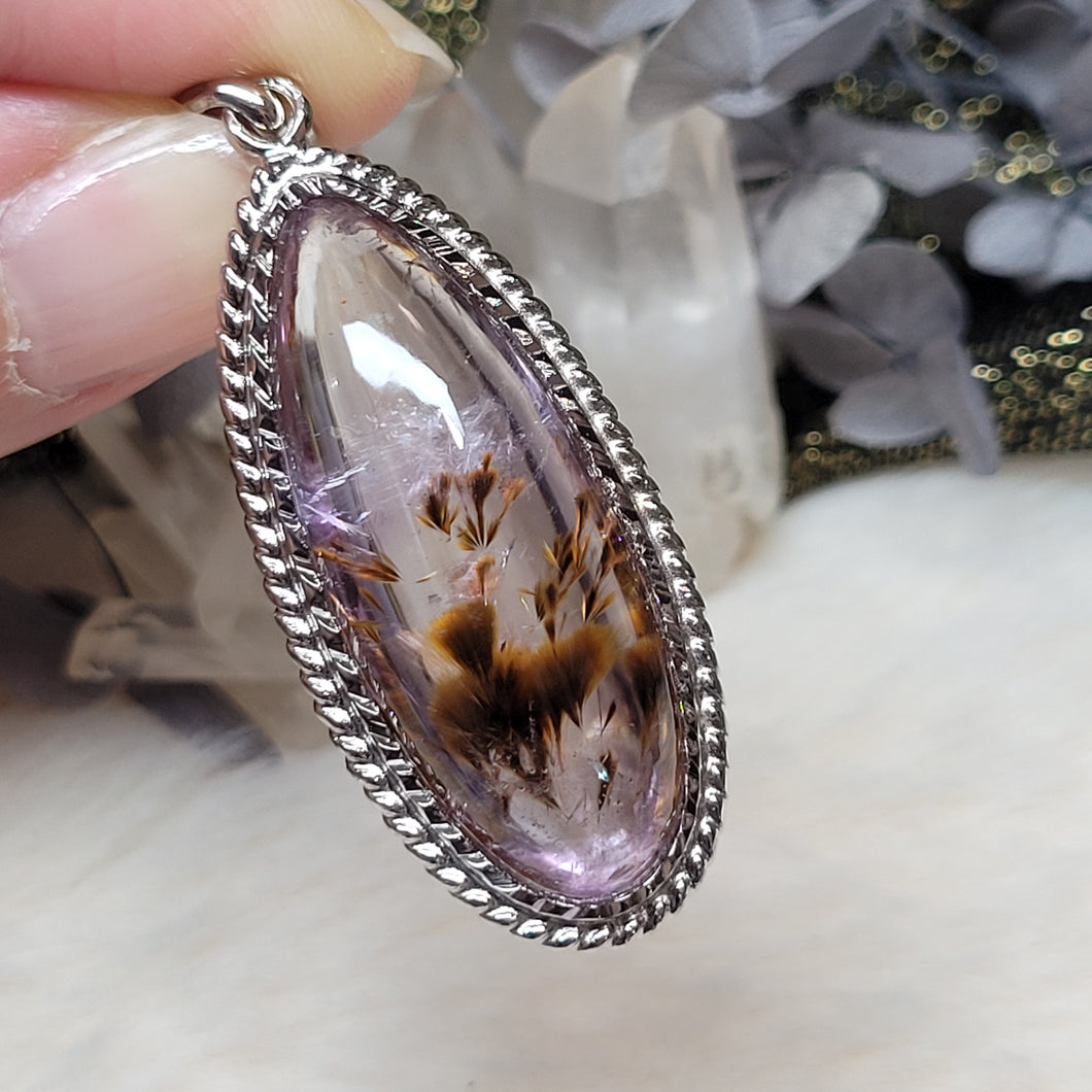 1259 紫肽925銀包邊吊墜