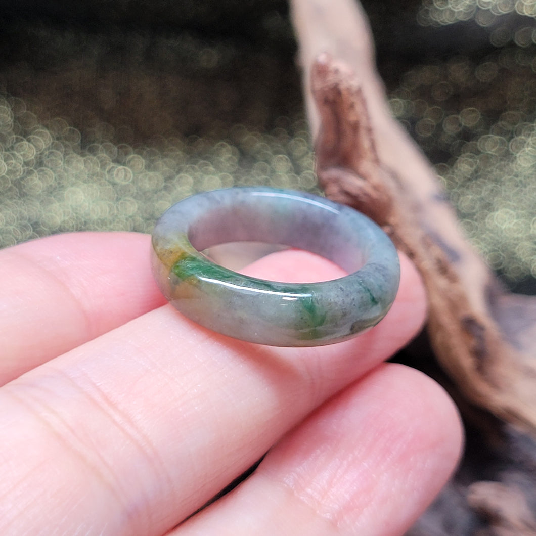 1295 A貨翡翠三彩翡翠戒圈 （12）