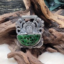 Load image into Gallery viewer, 0487  花青翡翠925銀吊墜
