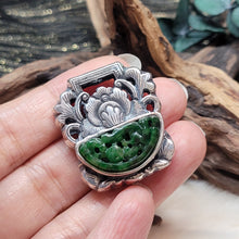 Load image into Gallery viewer, 0487  花青翡翠925銀吊墜
