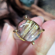 Load image into Gallery viewer, 0544 黑銀肽發晶共生礦925銀戒指（不限指圍）
