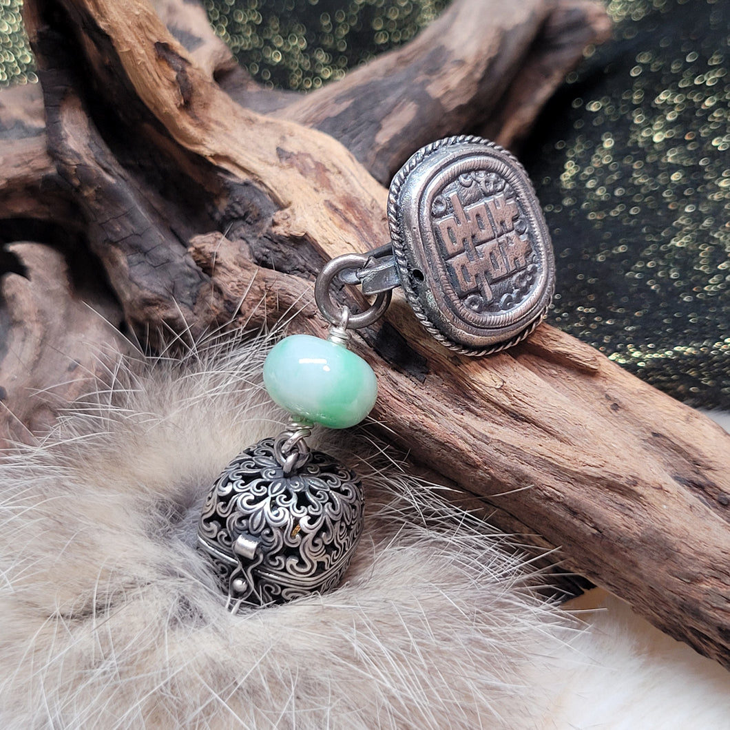 0489 A貨翡翠鼓珠可開啟福袋925銀吊墜