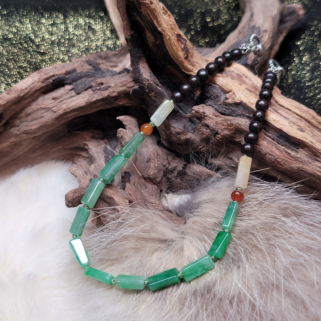 0571 A貨翡翠陽綠翡翠頸鏈