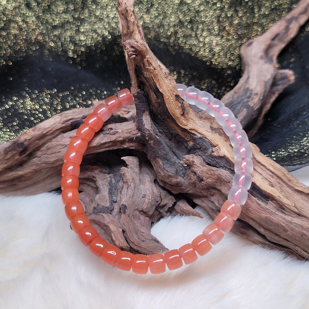 0371 冰紅南紅漸變色手串