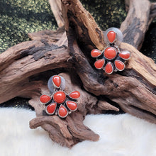 Load image into Gallery viewer, 0378 紅珊瑚925銀耳飾

