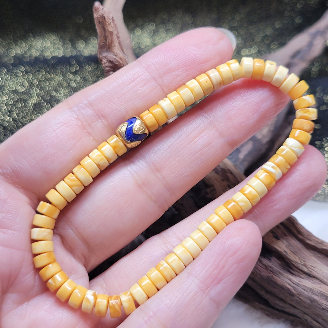 1191 18K青金無相佛隔珠蜜蠟手串