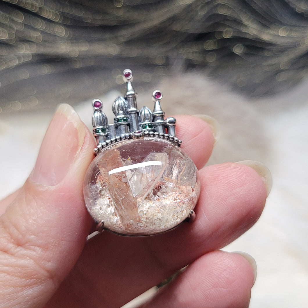 1132 晶中晶城堡銀吊墜