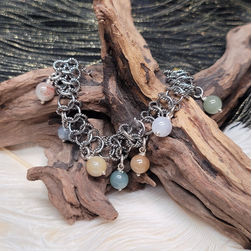 1119 彩珠翡翠銀手鏈