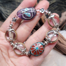 Load image into Gallery viewer, 1109 紫水晶松石白水晶手串
