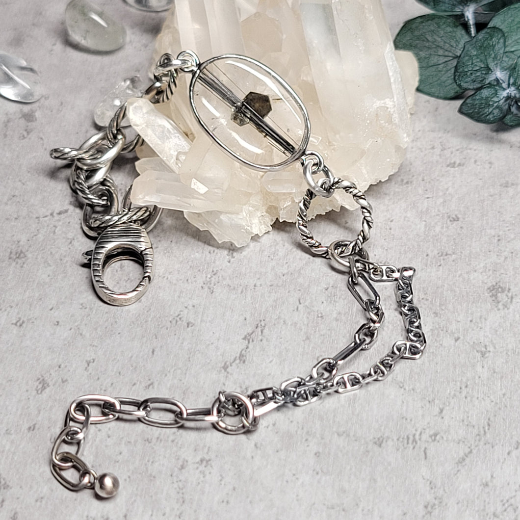 0607 綠雲母S925純銀设计款手鏈