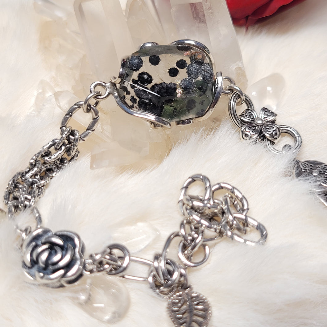 0087 黑鐵礦團團S925純銀設計款手鏈