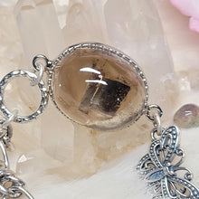 Load image into Gallery viewer, 0678 茶晶黃銅礦S925純銀設計款手鏈

