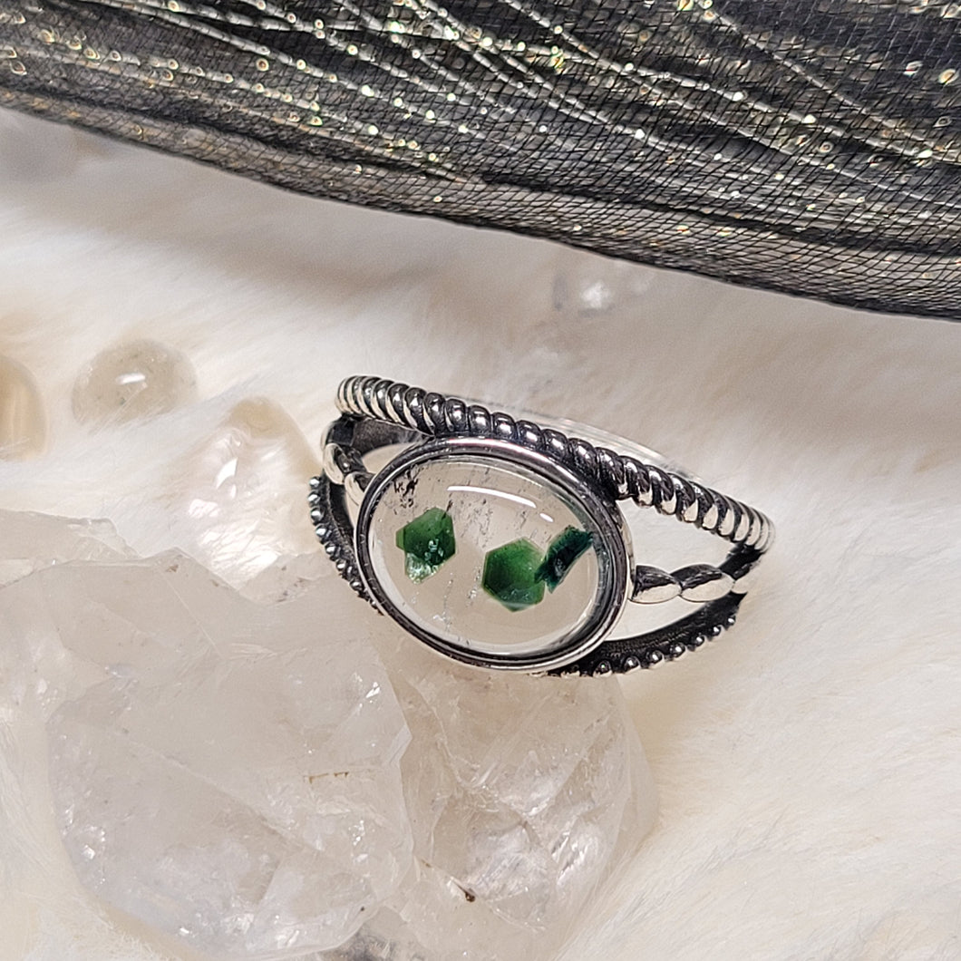 0774 綠雲母S925純銀戒指（不限指圍）