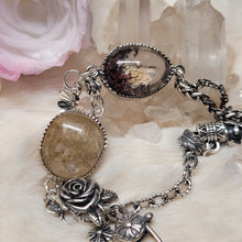 Load image into Gallery viewer, 0742 金雲母幽靈共生礦，鈦晶花2粒S925純銀設計款手鏈
