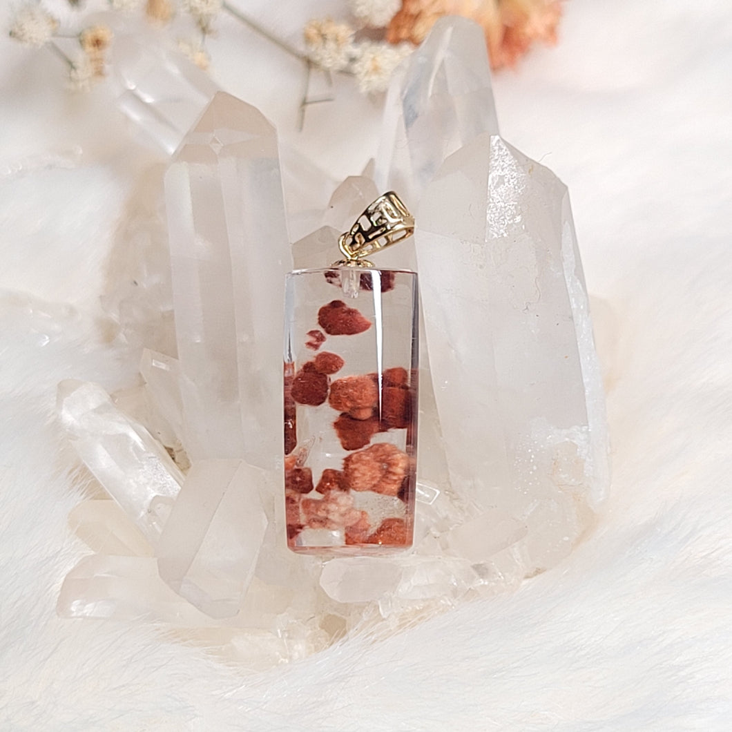 0498 兔毛團團18K金扣頭吊墜