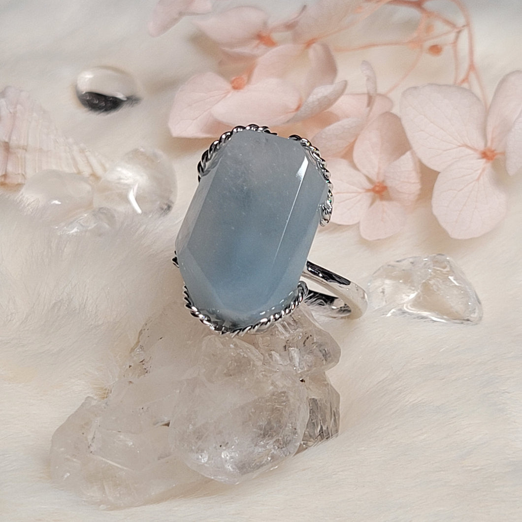 0534 藍兔毛S925純銀戒指（不限指圍）