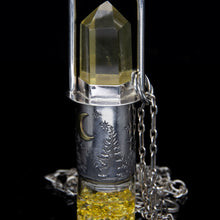 Load image into Gallery viewer, Lagoon Sunlight Rollerball Necklace Series - Citrine on Rain Forest Pattern
