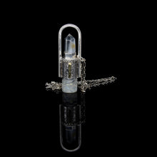 Load image into Gallery viewer, Fountain Moonlight Rollerball Necklace Series - Rutilated Quartz and Moonstone on Retro Pattern
