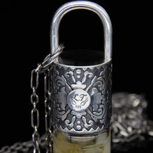 Load image into Gallery viewer, Spring Mini Rollerball Necklace Series - Peach Moonstone on Retro Pattern
