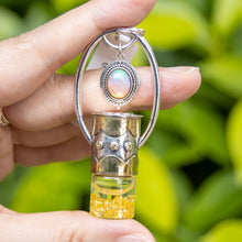 Load image into Gallery viewer, Fountain Gem Rollerball Necklace Series - Opal with Yellow Sapphire on Boho Pattern
