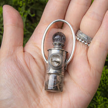 Load image into Gallery viewer, Rollerball Necklace Series - Black Super Seven with Silver Rutilated Quartz
