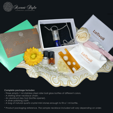 Load image into Gallery viewer, Lagoon Sunlight Rollerball Necklace Series - Citrine on Rain Forest Pattern
